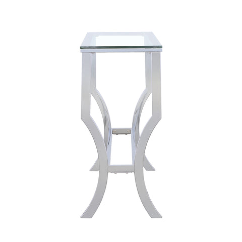 Imogen Rectangular Glass Top Entryway Console Table ChromeChrome