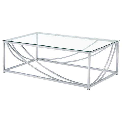 Leanne 2-piece Glass Top Coffee And End Table Set Chrome