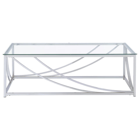 Leanne 2-piece Glass Top Coffee And End Table Set Chrome