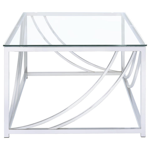 Leanne 2-piece Glass Top Coffee And End Table Set Chrome