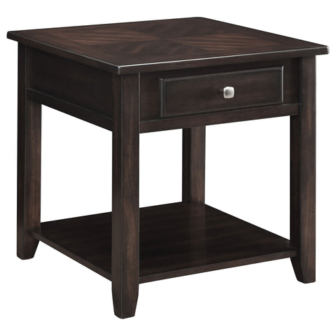 Dolman 1-drawer Square Wood End Table WalnutWalnut
