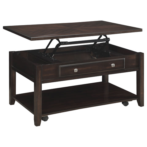 Dolman Rectangular Wood Lift Top Coffee Table WalnutWalnut
