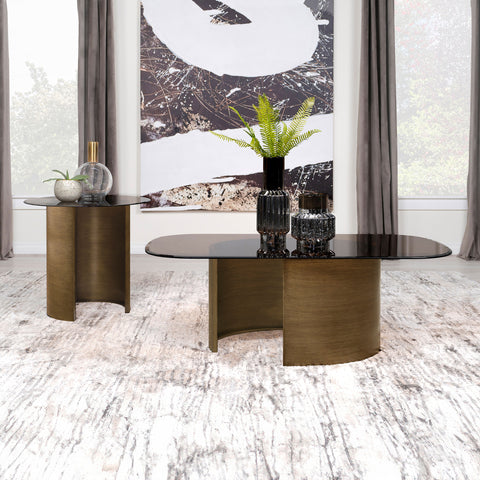 Robles 2-piece Coffee and End Table Set Brushed Bronze