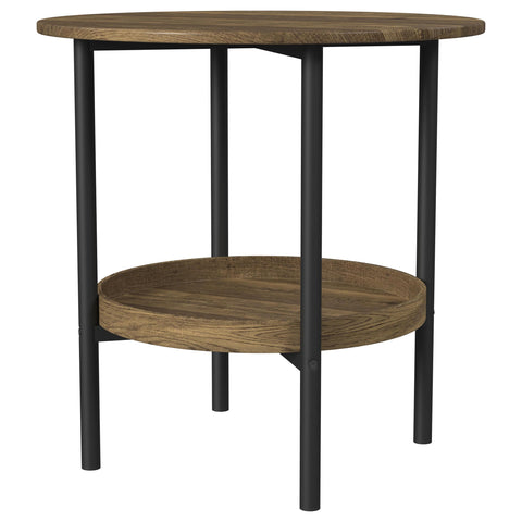 Pilar 2-piece Round Coffee and End Table Set Brown