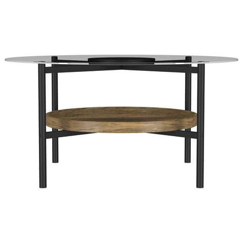 Pilar 2-piece Round Coffee and End Table Set Brown