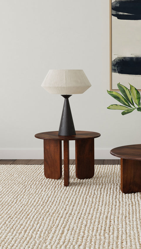 Stevens Round Solid Mango Wood Side End Table BrownBrown