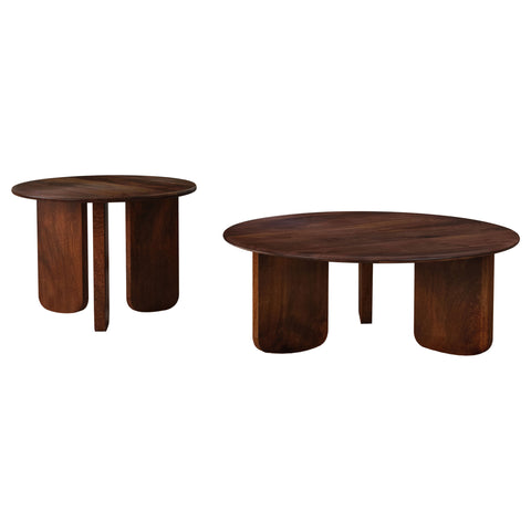 Costner 2-piece Solid Wood Coffee and End Table Set Brown