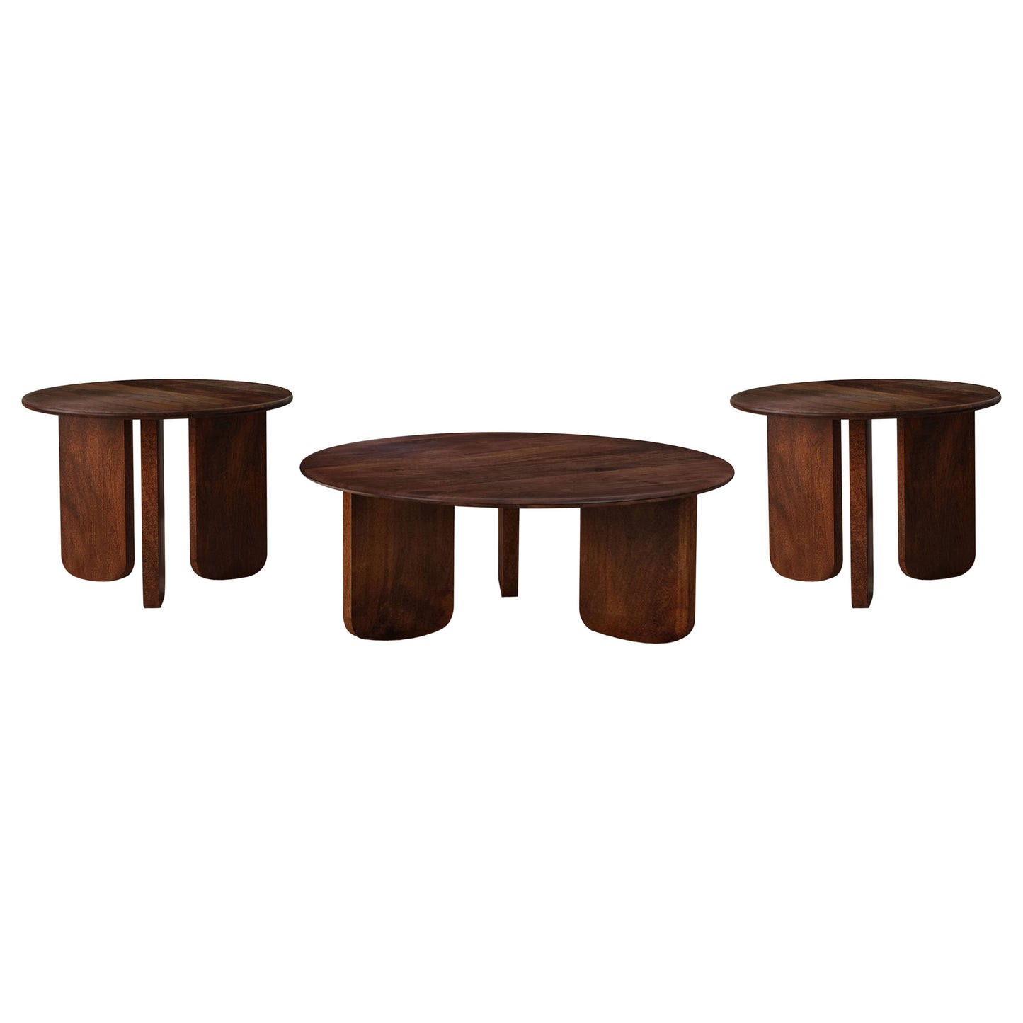 costner 3-piece solid wood coffee and end table set brown