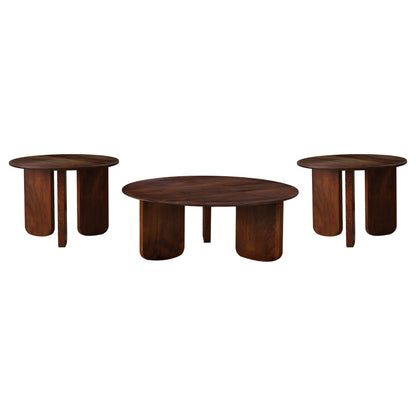 Costner 3-piece Solid Wood Coffee and End Table Set Brown