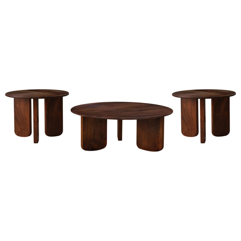 Costner 3-piece Solid Wood Coffee and End Table Set Brown