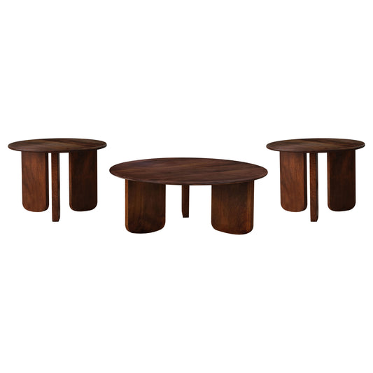 Costner 3-piece Solid Wood Coffee and End Table Set Brown
