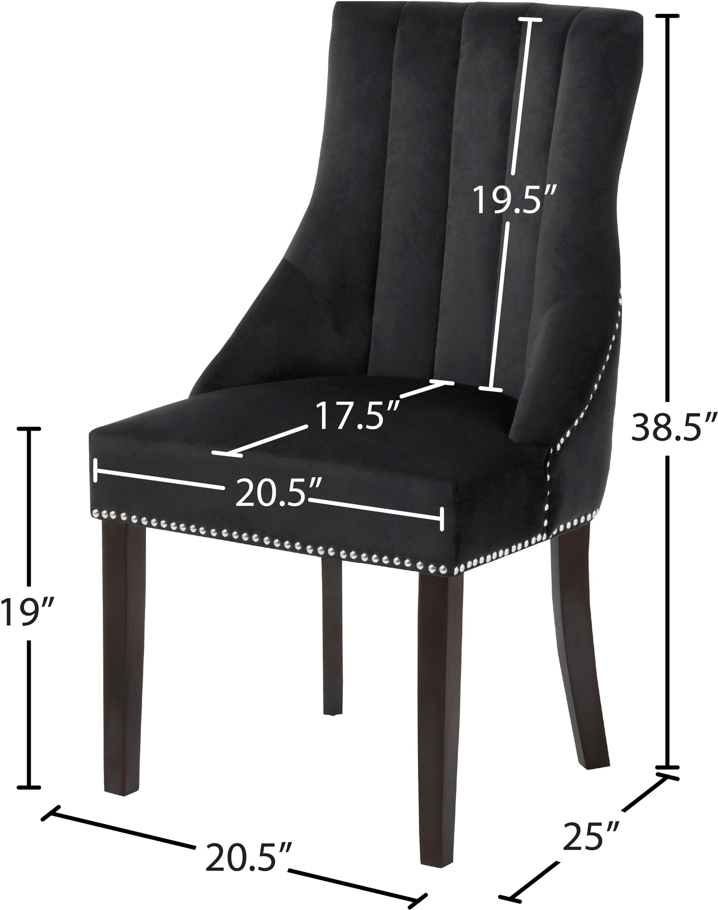 ghost black velvet dining chair c