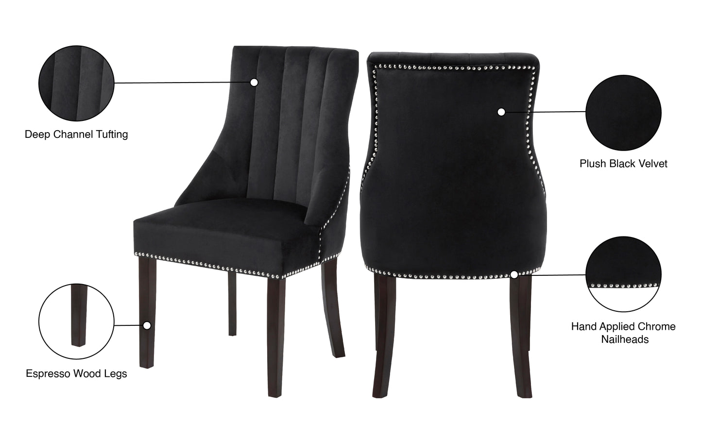 ghost black velvet dining chair c