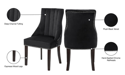 Ghost Black Velvet Dining Chair C