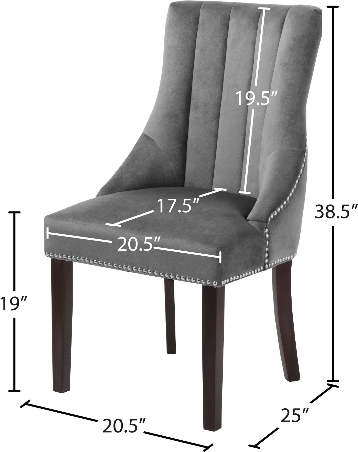 ghost grey velvet dining chair c