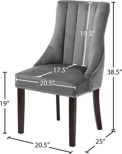 Ghost Grey Velvet Dining Chair C