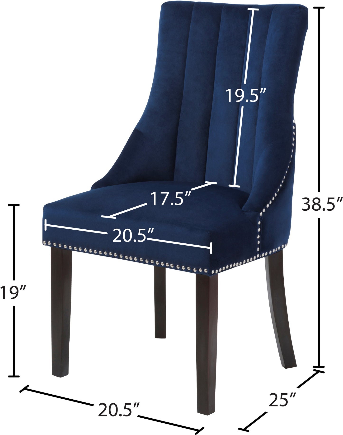 ghost navy velvet dining chair c