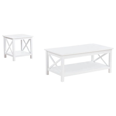 Arielle 2-piece Rectangular Lift Top Coffee Table Set White