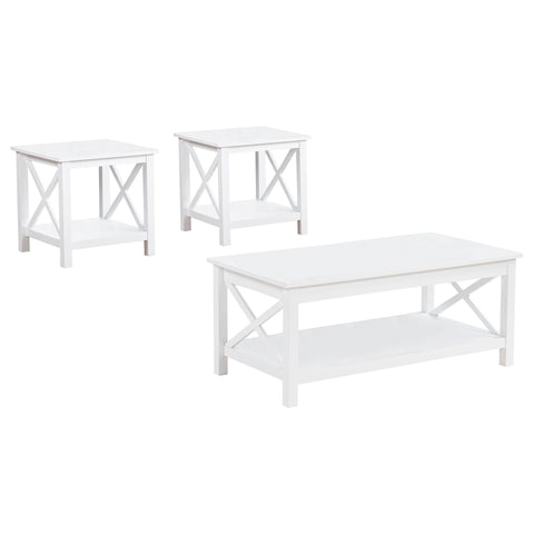 Arielle 3-piece Rectangular Lift Top Coffee Table Set White