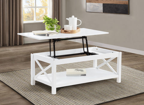 Arielle 44-inch Rectangular Lift Top Coffee Table White