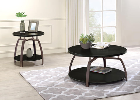 Cappola 2-piece Round Coffee and End Table Set Dark Charcoal