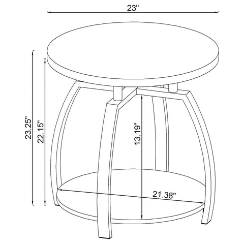 Cappola 3-piece Round Coffee and End Table Set Dark Charcoal