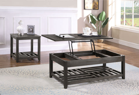 Slater 2-piece Lift Top Coffee and End Table Set Grey