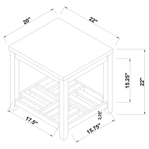 Slater 2-piece Lift Top Coffee and End Table Set Grey