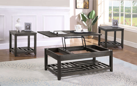 Slater 3-piece Lift Top Coffee and End Table Set Grey