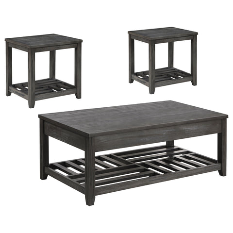 Slater 3-piece Lift Top Coffee and End Table Set Grey