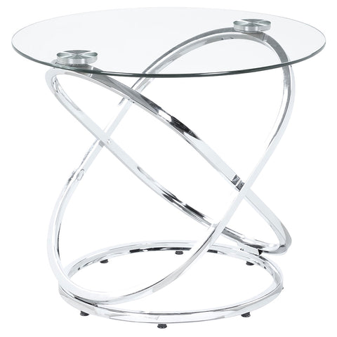 Getler 3-piece Oval Glass Top Coffee Table Set ChromeChrome