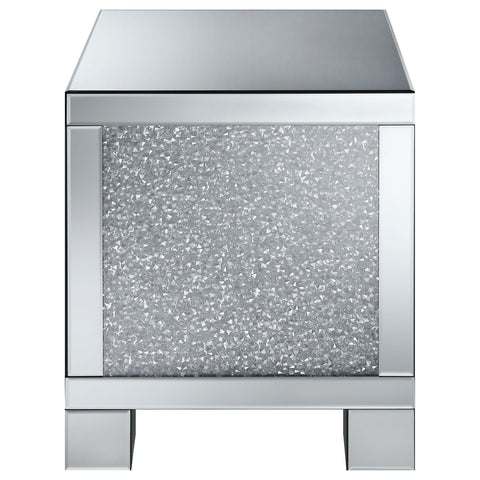 Irving Rectangular Mirrored Acrylic Side End Table SilverMirror