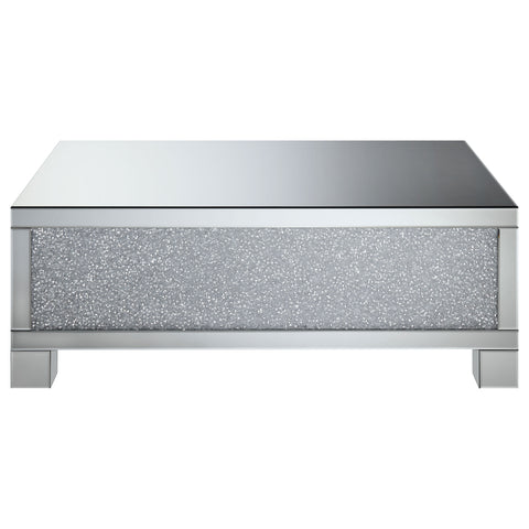 Irving Rectangular Mirrored Acrylic Coffee Table SilverMirror