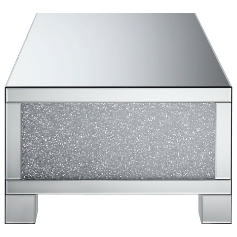 Irving Rectangular Mirrored Acrylic Coffee Table SilverMirror