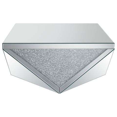 Brixey Square Mirrored Acrylic Crystal Coffee Table SilverMirror