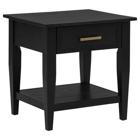 Henderson 1-drawer Wood Occasional Side End Table Black