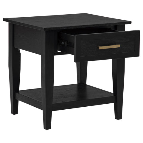 Henderson 1-drawer Wood Occasional Side End Table Black
