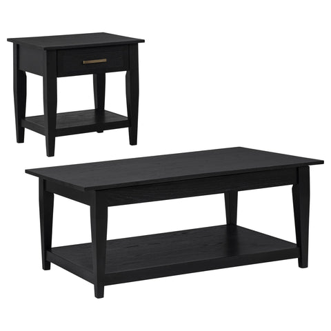 Henderson 2-piece Wood Lift-Top Coffee and End Table Set Black