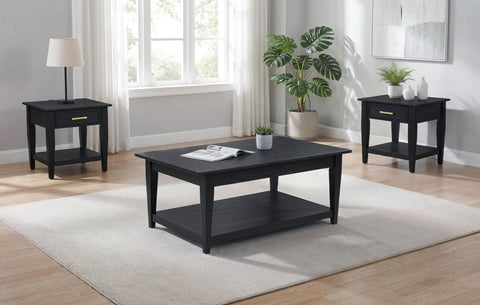 Henderson 3-piece Wood Lift-Top Coffee and End Table Set Black