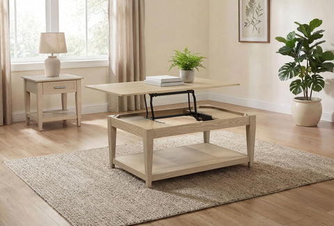 Henderson 2-piece Wood Lift-Top Coffee and End Table Set Blonde