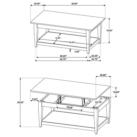 Henderson 3-piece Wood Lift-Top Coffee and End Table Set Blonde