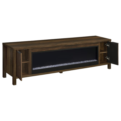 Stillwater 79-inch TV Stand Fireplace Media Console Dark Pine