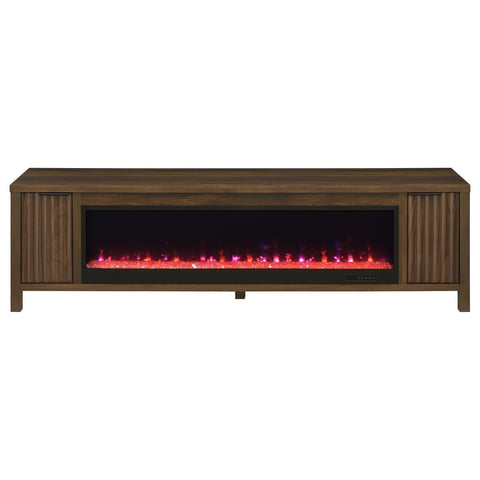 Stillwater 79-inch TV Stand Fireplace Media Console Dark Pine