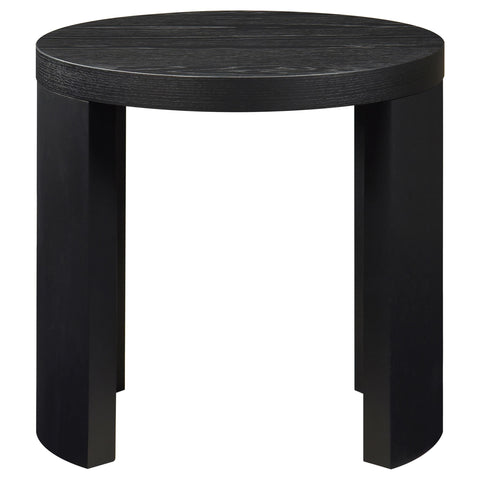 Bennett 24-inch Round Wood Occasional Side End Table Black
