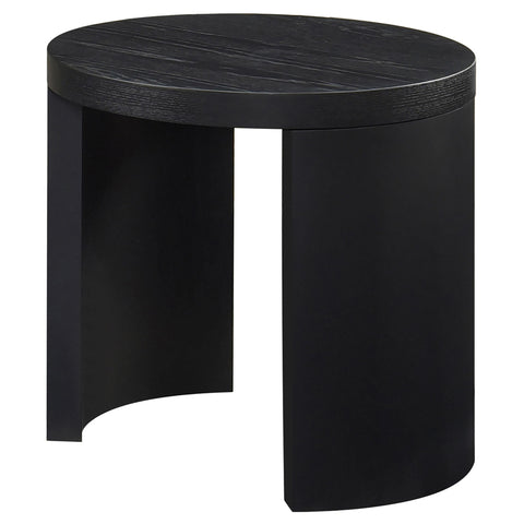 Bennett 24-inch Round Wood Occasional Side End Table Black