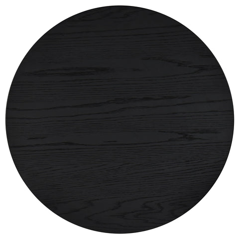 Bennett 24-inch Round Wood Occasional Side End Table Black