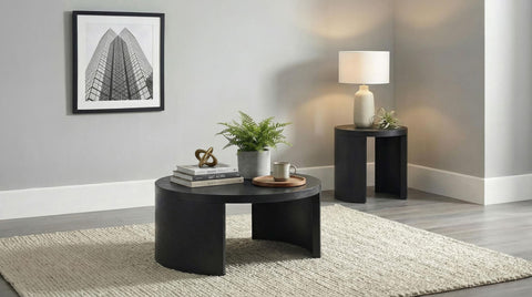Bennett 39-inch Round Wood Occasional Cocktail Coffee Table Black