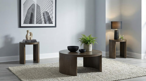 Bennett 3-piece Coffee and End Occasional Table Set Dark Walnut