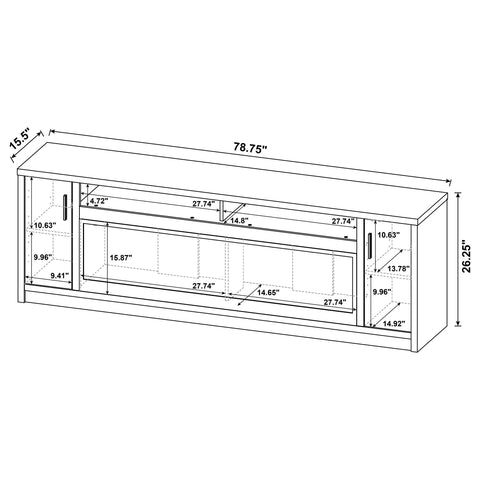 Hendricks 79-inch 2-door TV Stand Fireplace Media Console Mango