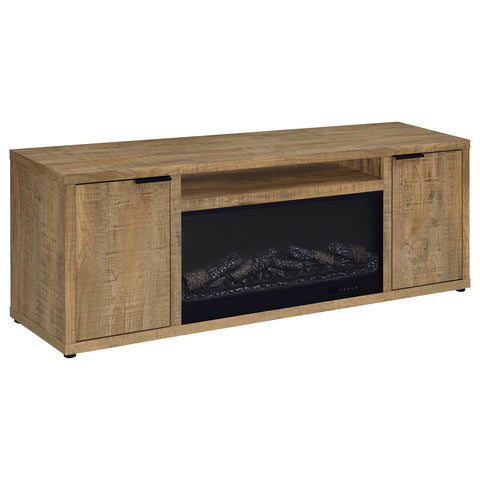 Atlas 60-inch 2-door TV Stand Fireplace Media Console Mango